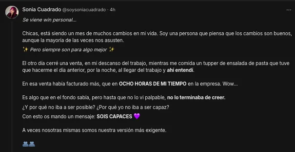 Testimonio de Sonia sobre su primera gran venta como closer