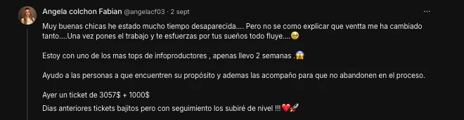 Testimonio de Ángela sobre sus resultados en Ventta